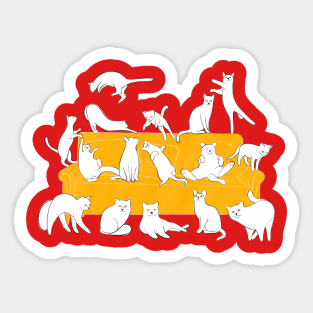 Cute Cats on the Couch Sticker